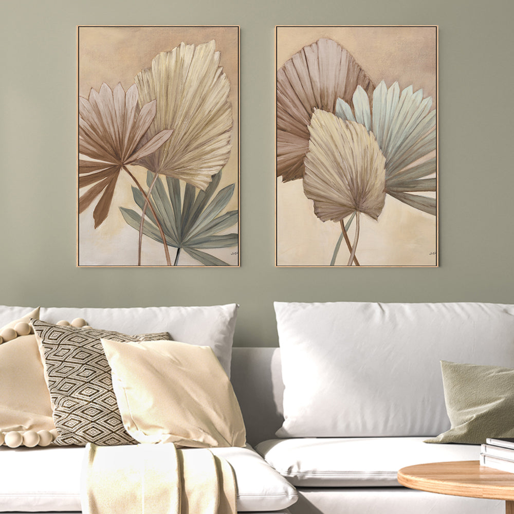 wall-art-print-canvas-poster-framed-Sun Palms Neutral, Set Of 2 , By Julia Purinton , By Julia Purinton-2