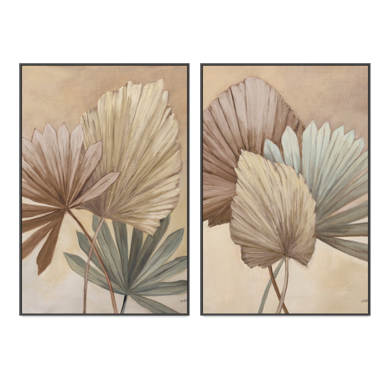 wall-art-print-canvas-poster-framed-Sun Palms Neutral, Set Of 2 , By Julia Purinton , By Julia Purinton-3