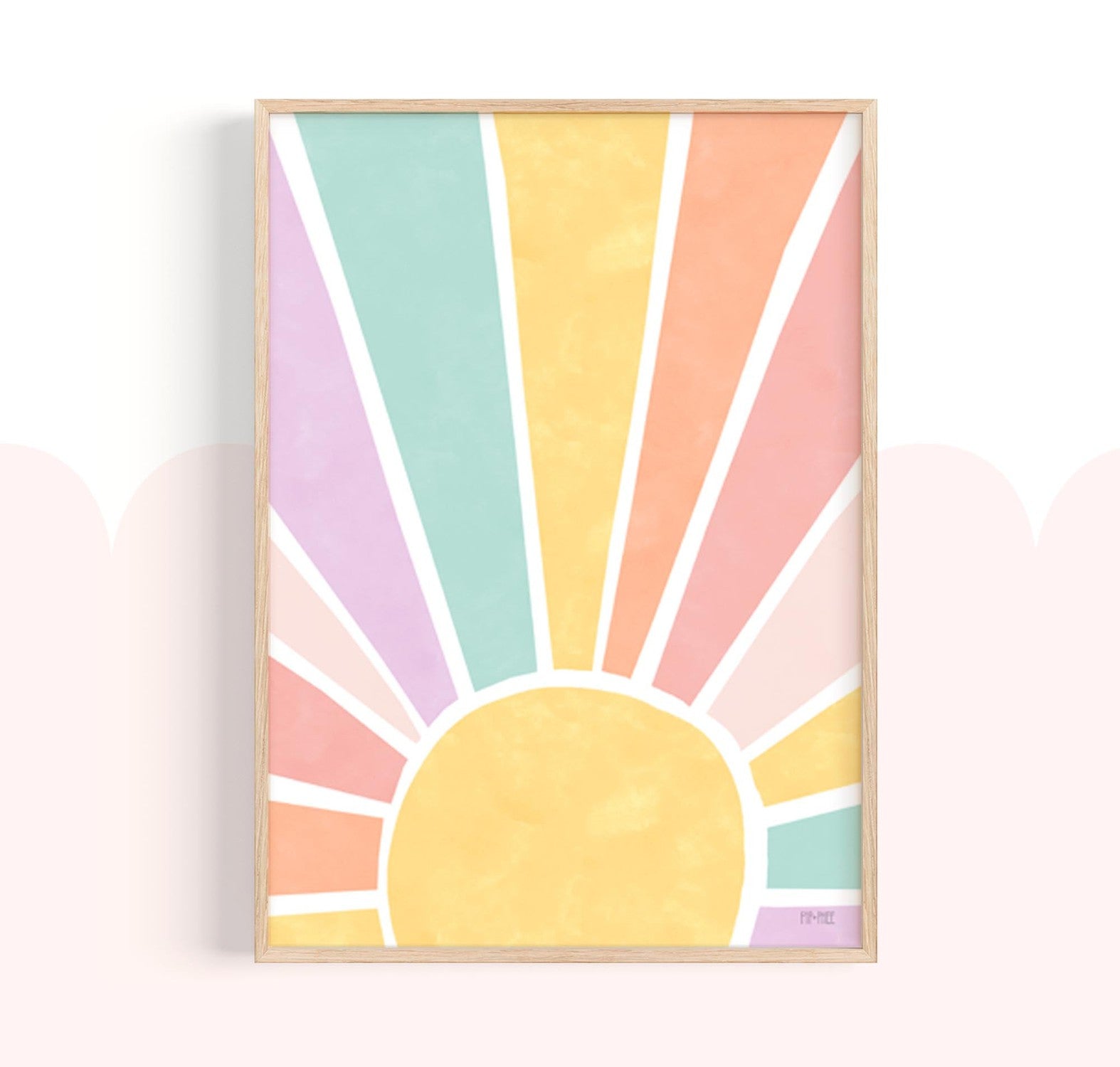 wall-art-print-canvas-poster-framed-Sunburst Pastel , By Pip and Phee-2