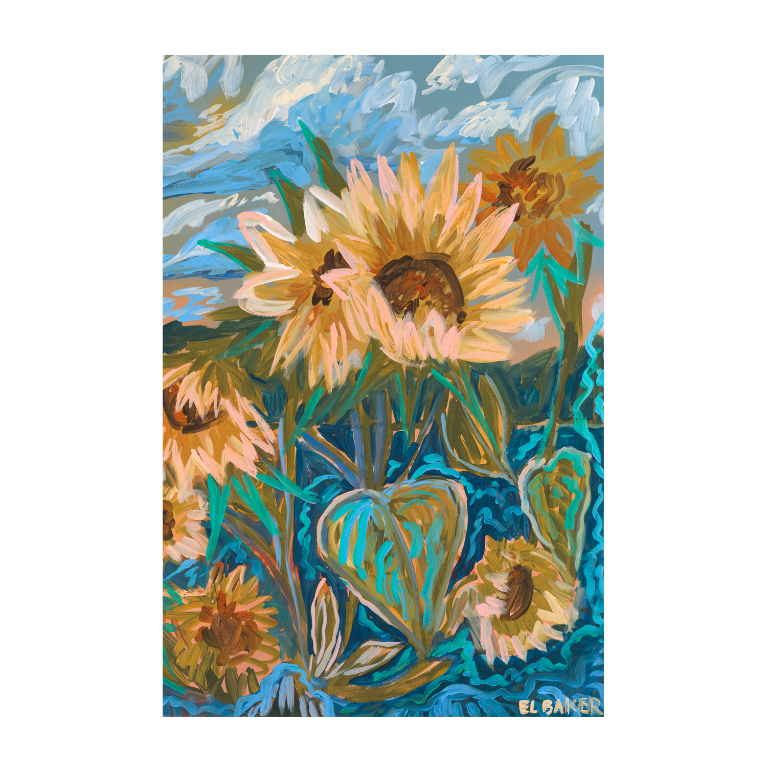 wall-art-print-canvas-poster-framed-Sunflowers , By Eleanor Baker-1