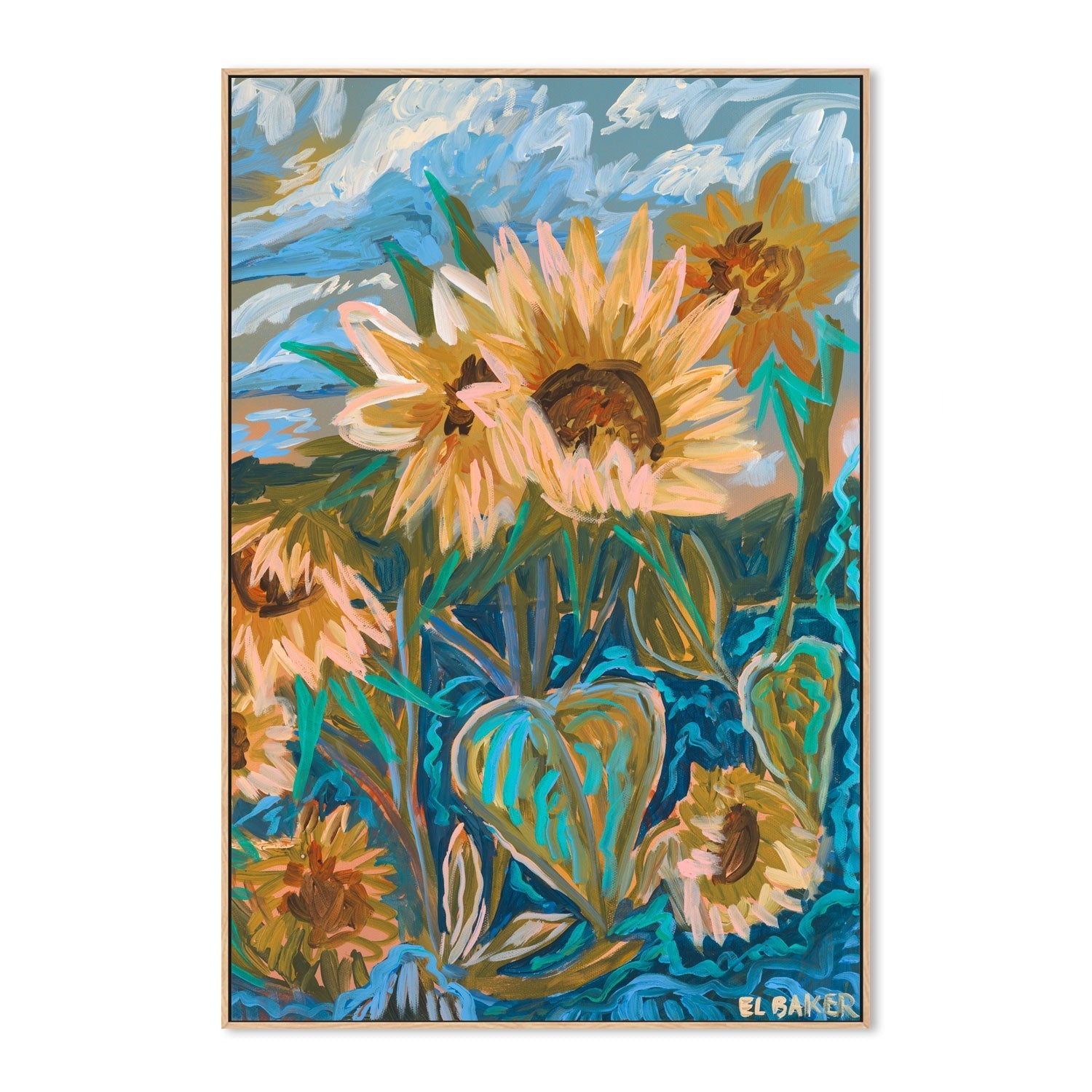 wall-art-print-canvas-poster-framed-Sunflowers , By Eleanor Baker-4