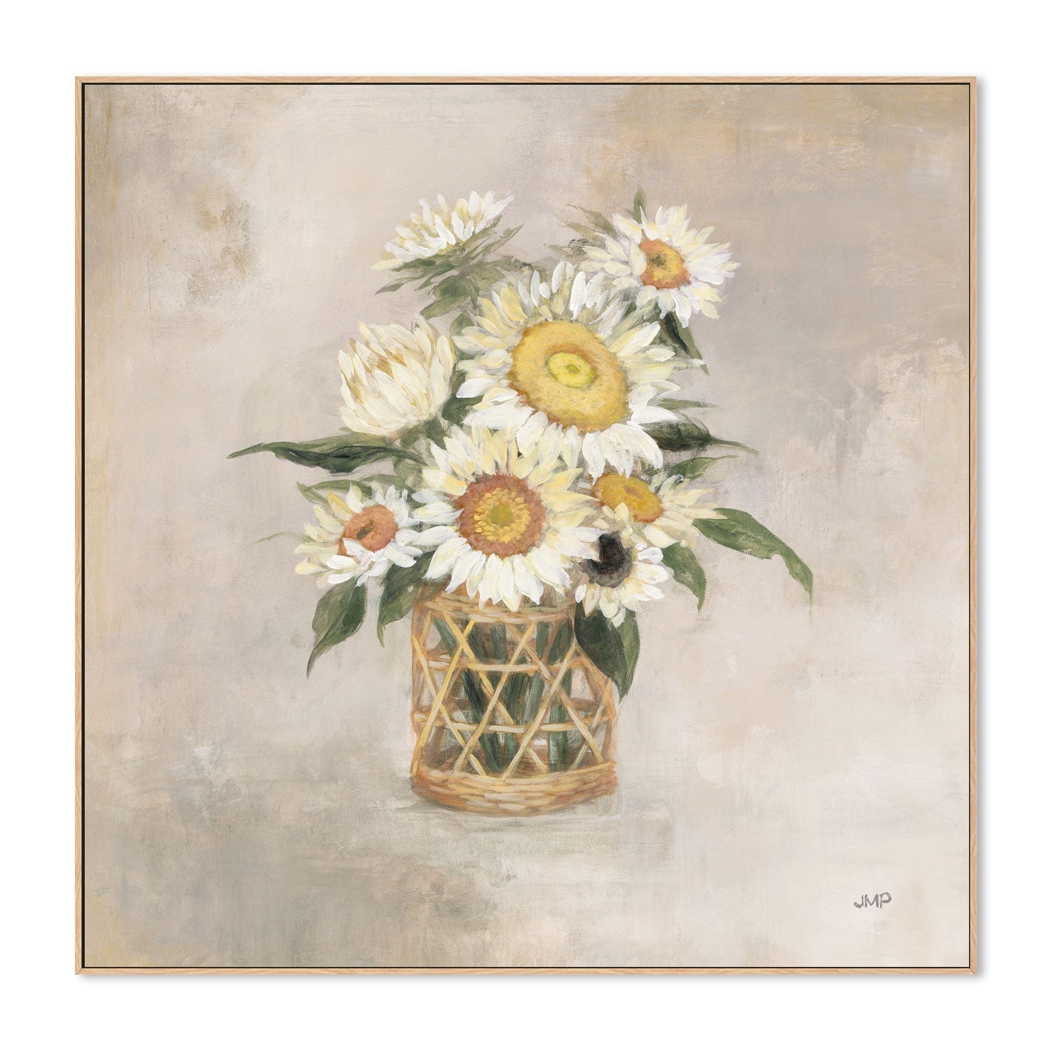 wall-art-print-canvas-poster-framed-Sunflowers In Rattan , By Julia Contacessi-GIOIA-WALL-ART