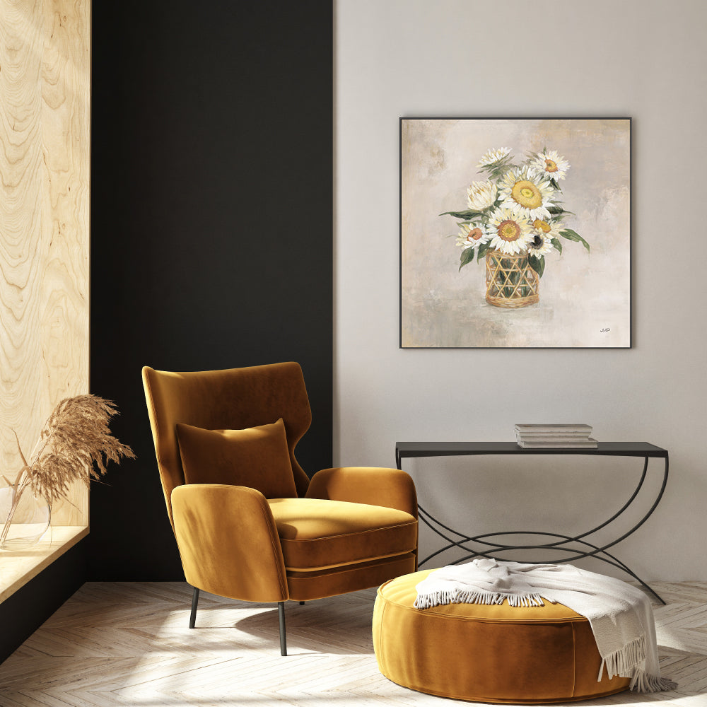 wall-art-print-canvas-poster-framed-Sunflowers In Rattan , By Julia Contacessi-GIOIA-WALL-ART