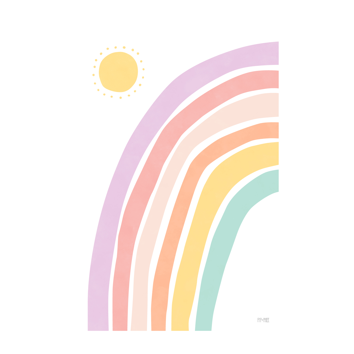 wall-art-print-canvas-poster-framed-Sunny Rainbow Pastel , By Pip and Phee-1