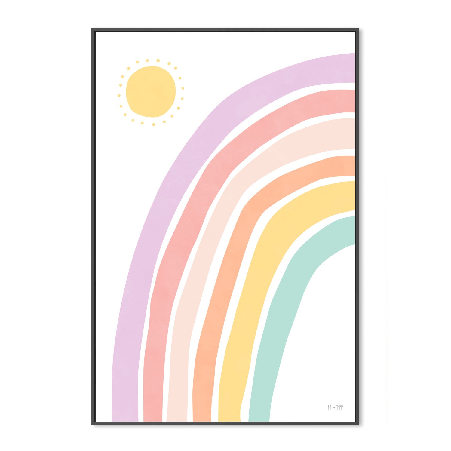 wall-art-print-canvas-poster-framed-Sunny Rainbow Pastel , By Pip and Phee-3