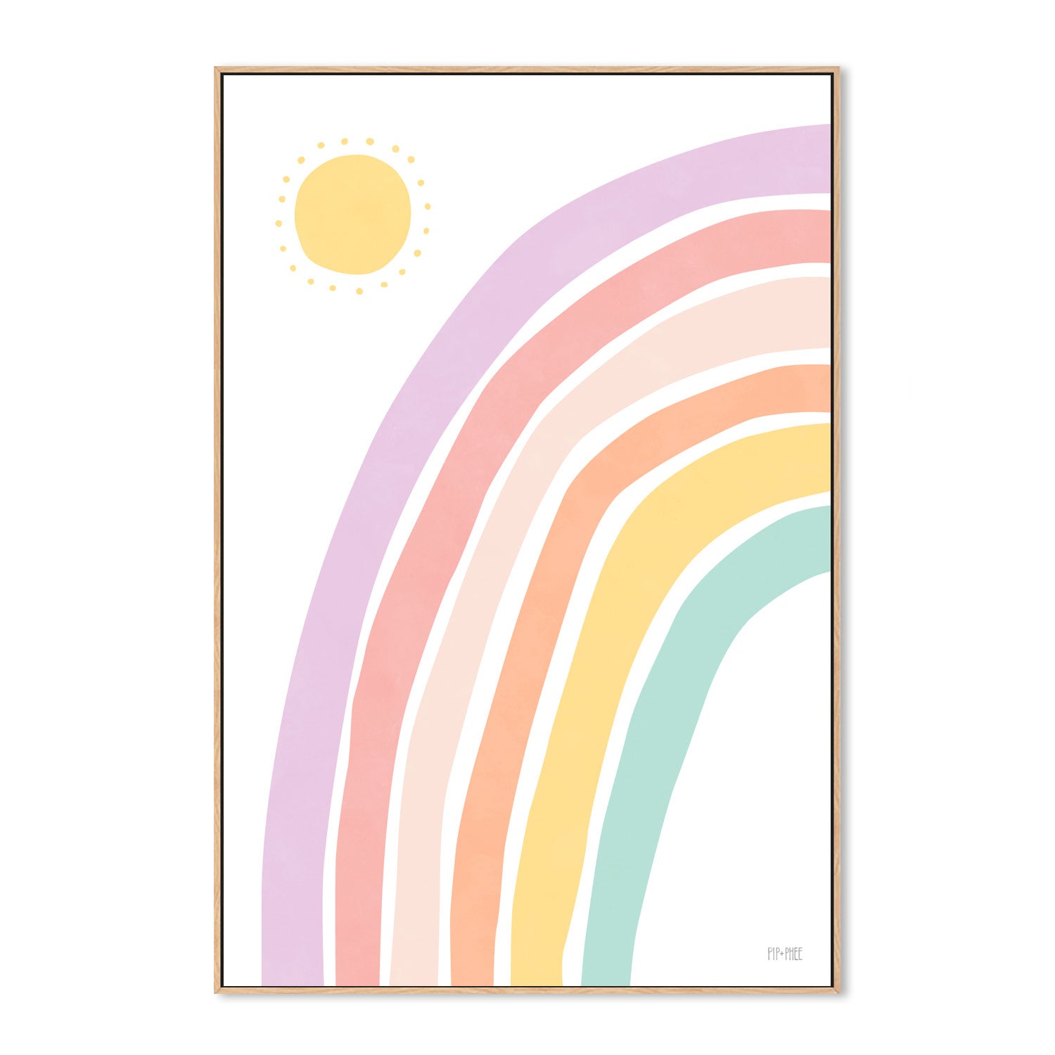 wall-art-print-canvas-poster-framed-Sunny Rainbow Pastel , By Pip and Phee-4