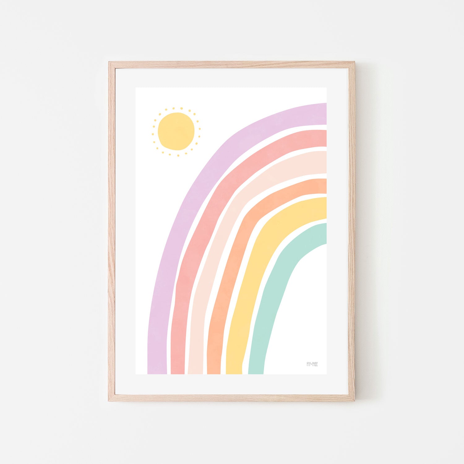 wall-art-print-canvas-poster-framed-Sunny Rainbow Pastel , By Pip and Phee-6