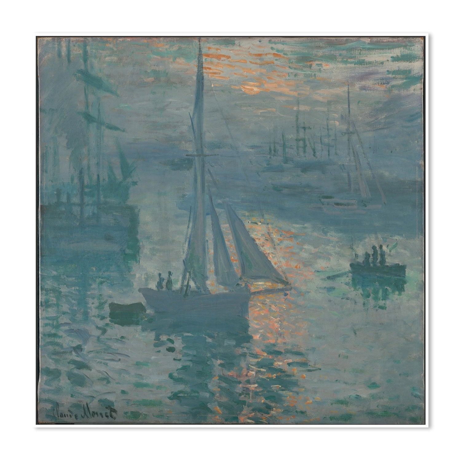 wall-art-print-canvas-poster-framed-Sunrise The Sea 1873 , By Monet-by-Gioia Wall Art-Gioia Wall Art