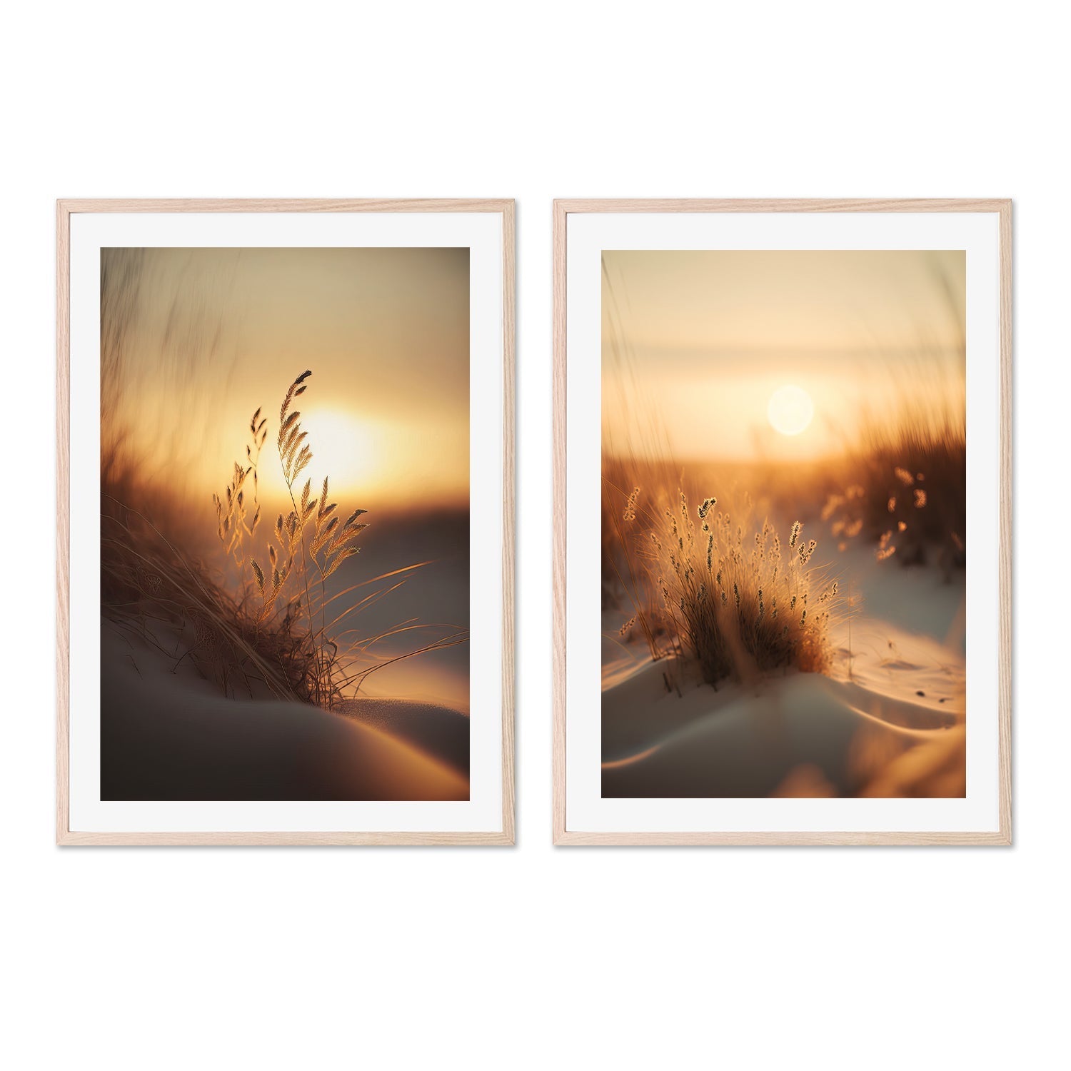 wall-art-print-canvas-poster-framed-Sunset At The Beach, Style A & B, Set Of 2 , By Treechild-GIOIA-WALL-ART