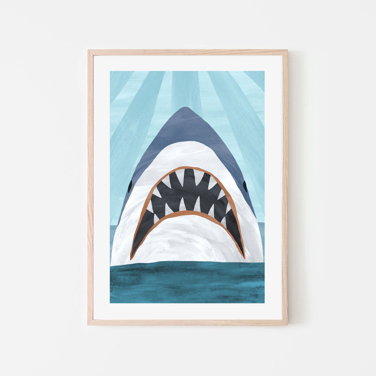 wall-art-print-canvas-poster-framed-Sunset Shark Print , By Pip and Phee-6