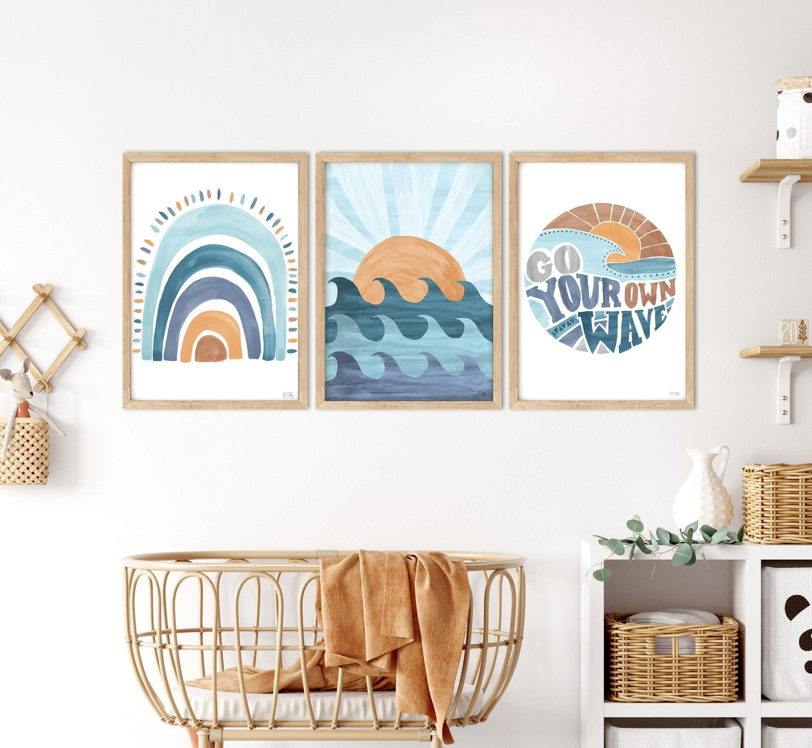 wall-art-print-canvas-poster-framed-Sunset Surf, Style A, Set of 3 , By Pip and Phee-11