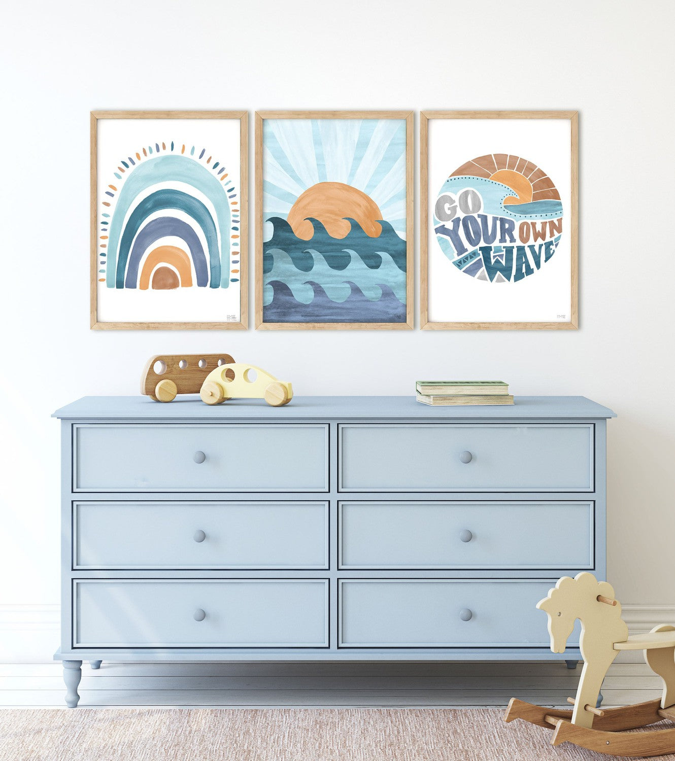 wall-art-print-canvas-poster-framed-Sunset Surf, Style A, Set of 3 , By Pip and Phee-12