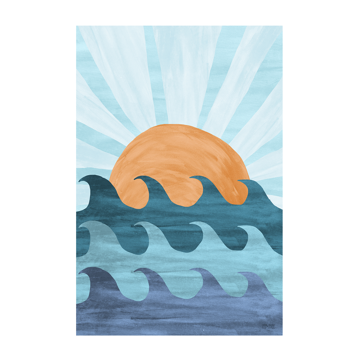 wall-art-print-canvas-poster-framed-Sunset Surf, Style A, Set of 3 , By Pip and Phee-14