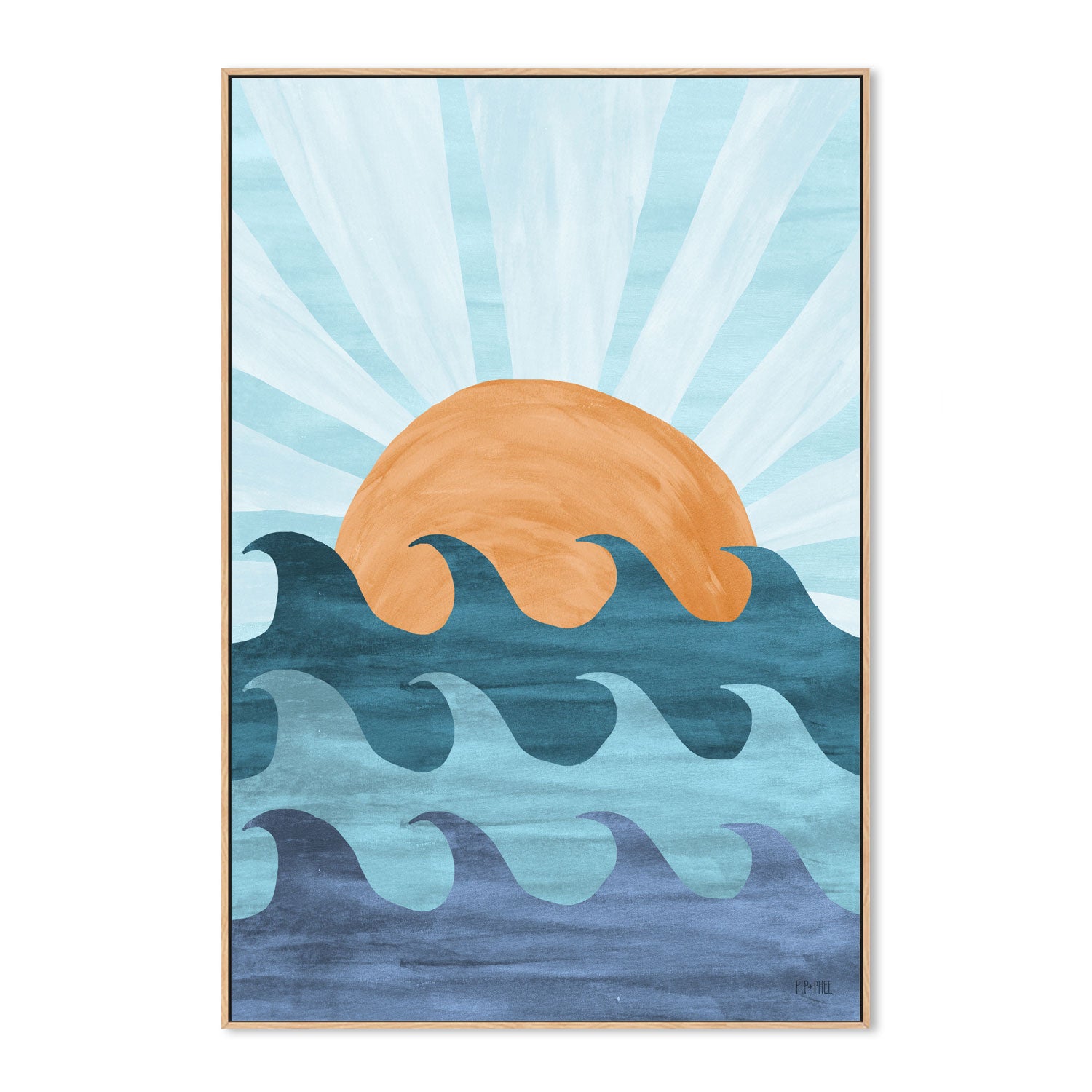 wall-art-print-canvas-poster-framed-Sunset Waves Print , By Pip and Phee-4