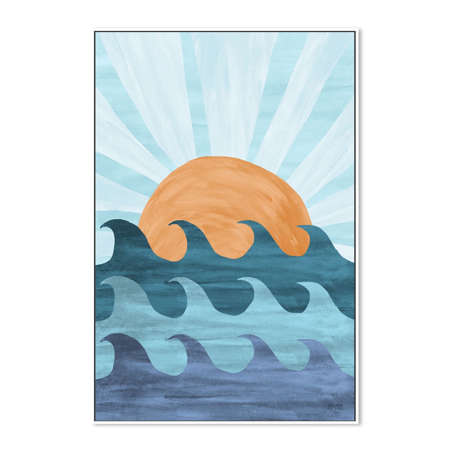 wall-art-print-canvas-poster-framed-Sunset Waves Print , By Pip and Phee-5