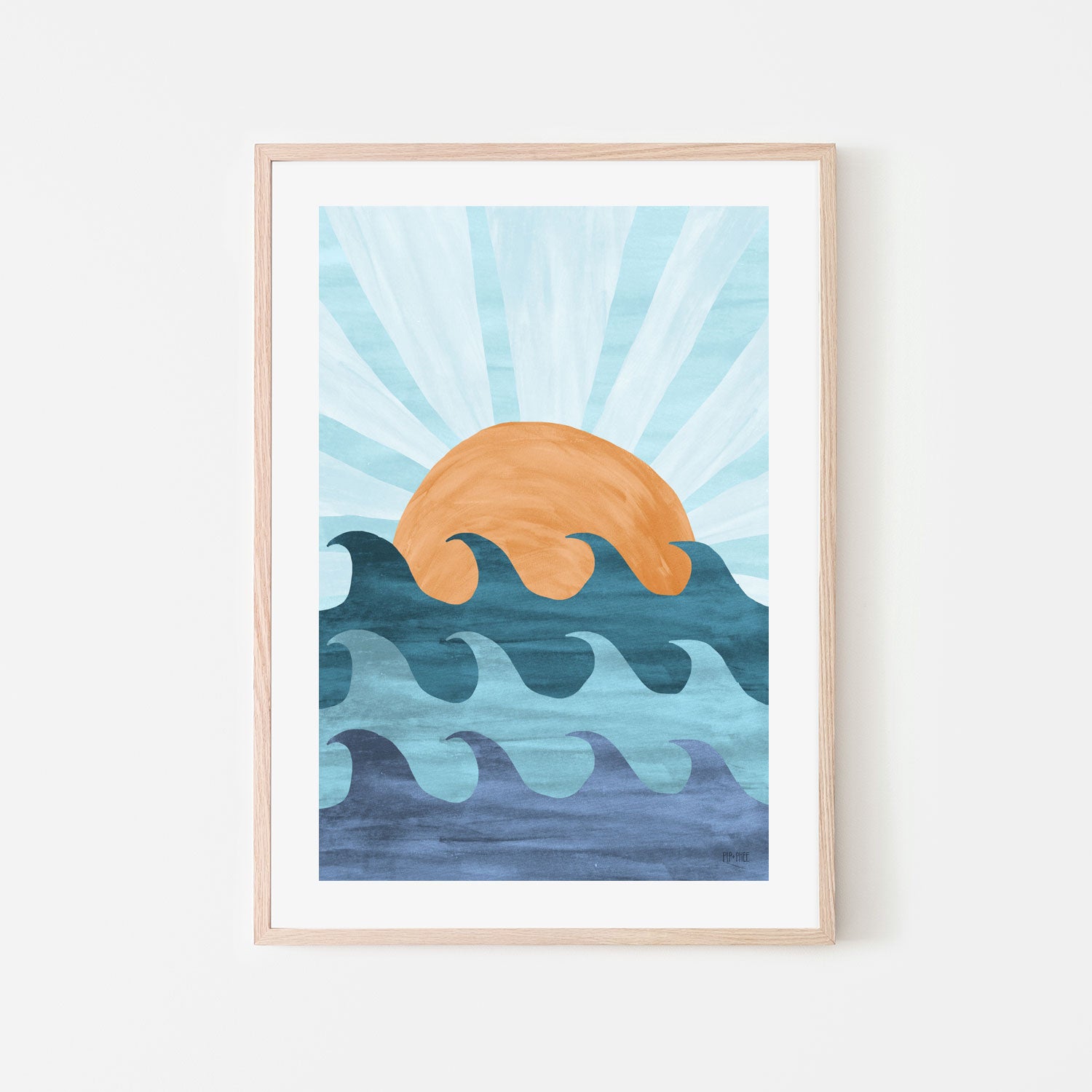 wall-art-print-canvas-poster-framed-Sunset Waves Print , By Pip and Phee-6