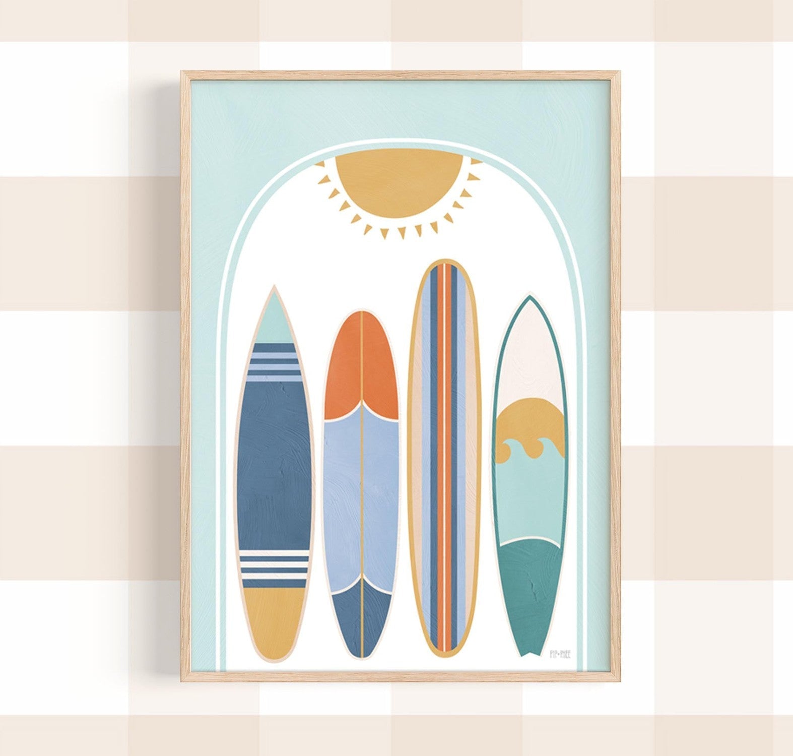 wall-art-print-canvas-poster-framed-Surfboards , By Pip and Phee-2