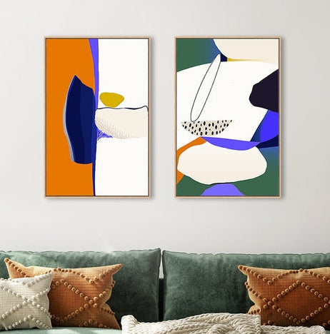 wall-art-print-canvas-poster-framed-Surreal Abstract, Style A, Set Of 2-by-Gioia Wall Art-Gioia Wall Art