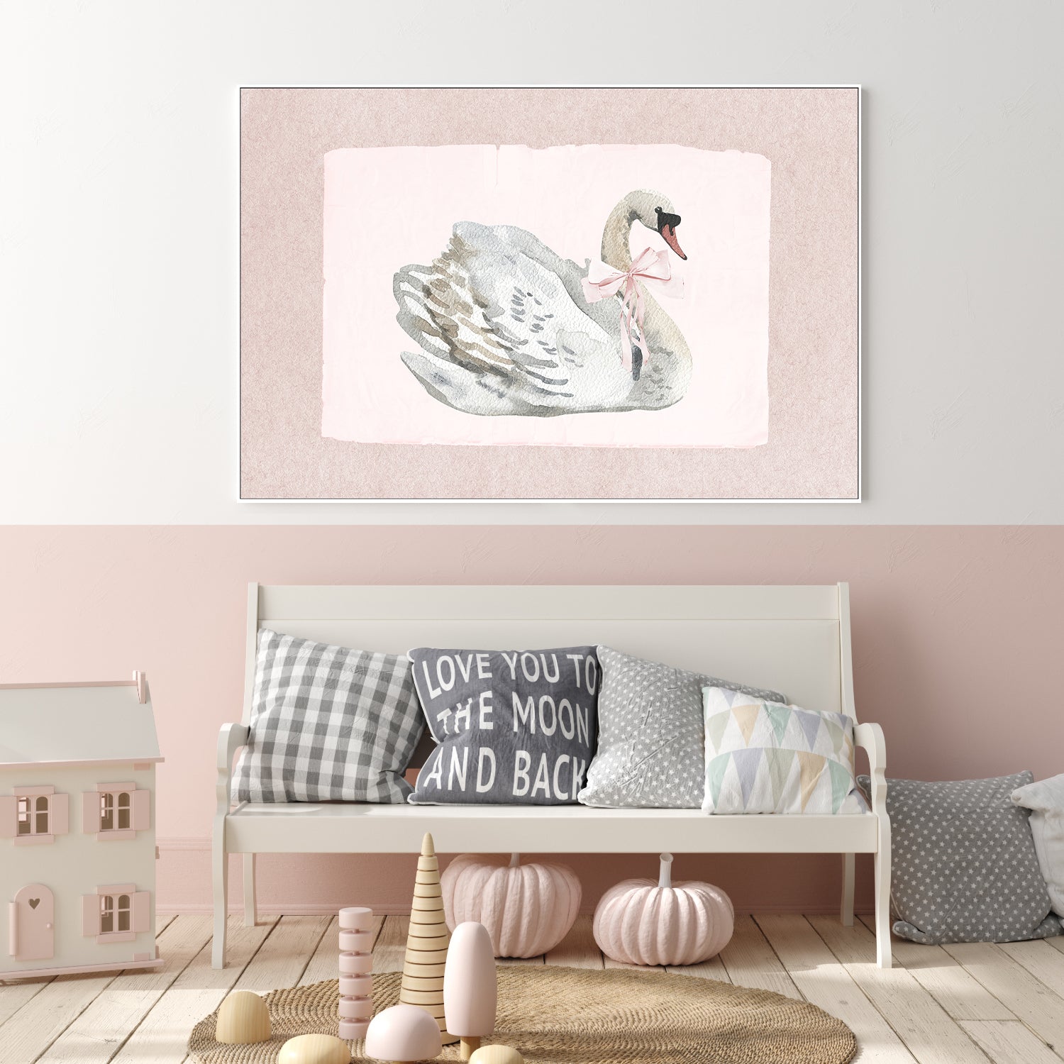 wall-art-print-canvas-poster-framed-Swan , By At Viv Home Prints-7