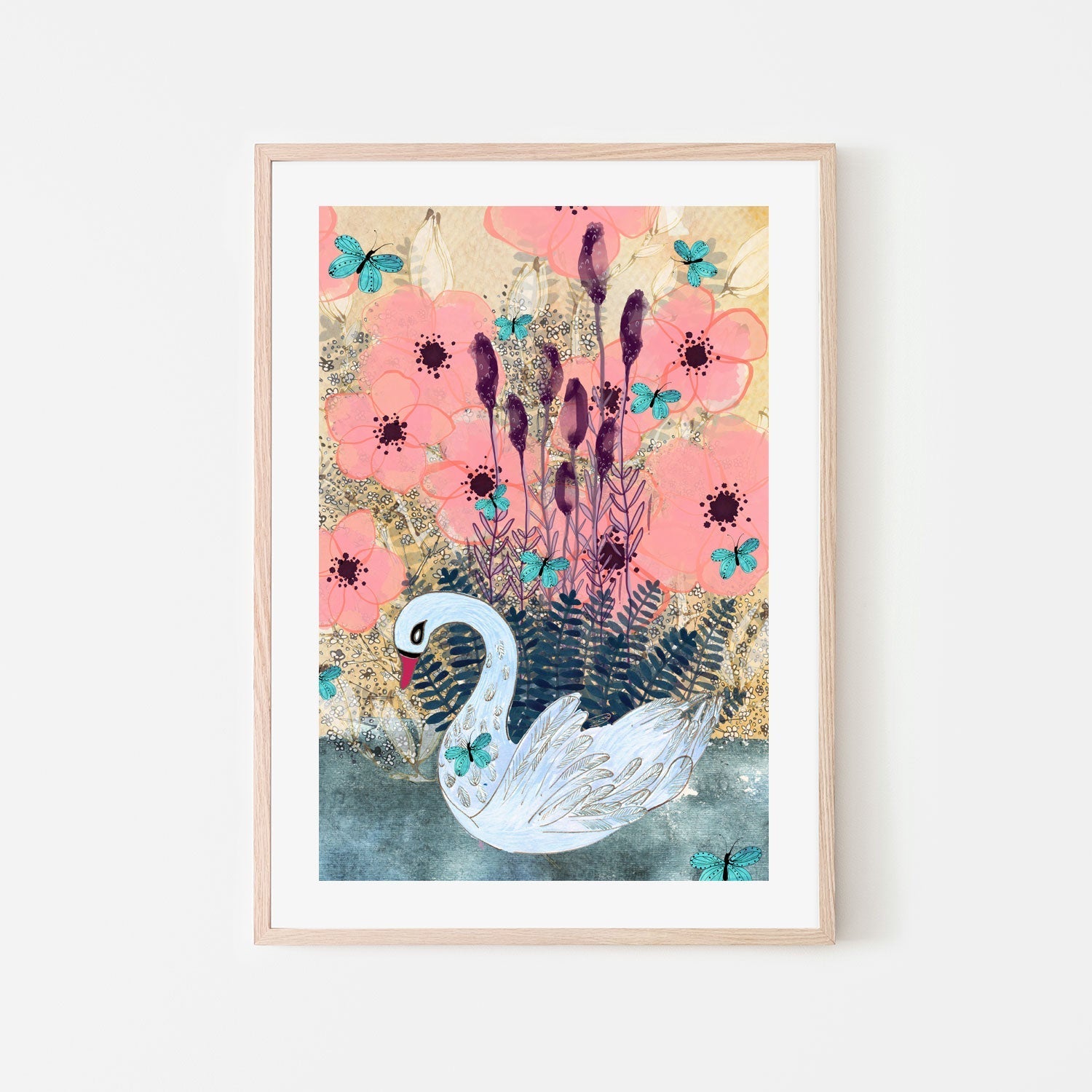 wall-art-print-canvas-poster-framed-Swan , By Tracy Loughlin-6