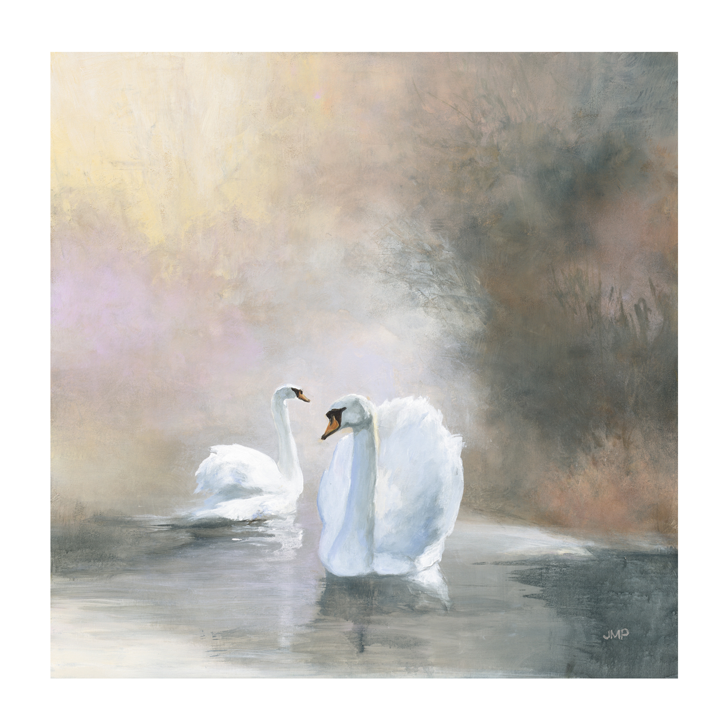 wall-art-print-canvas-poster-framed-Swans in Mist , By Julia Purinton , By Julia Purinton-1