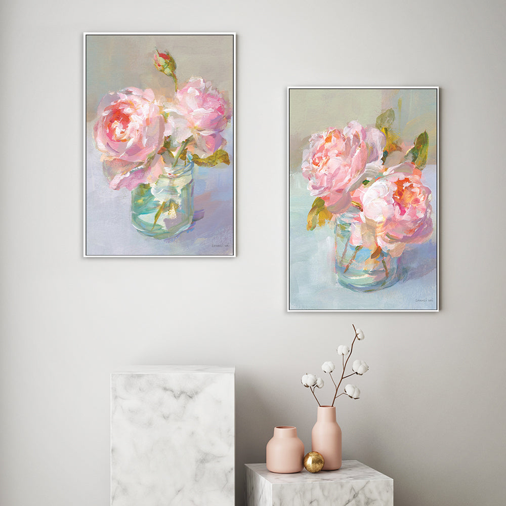 wall-art-print-canvas-poster-framed-Sweet Roses, Set of 2-by-Danhui Nai-Gioia Wall Art