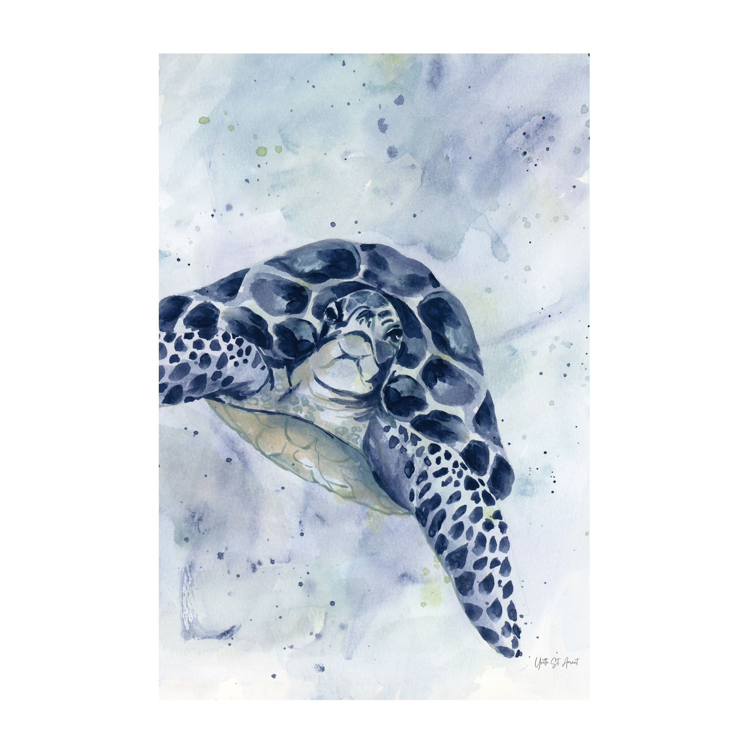 wall-art-print-canvas-poster-framed-Swimming Sea Turtle , By Yvette St. Amant-1