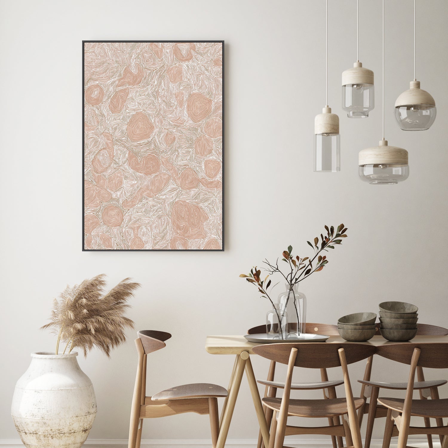 wall-art-print-canvas-poster-framed-Systems, Light Brown Ochre , By Leah Cummins-GIOIA-WALL-ART