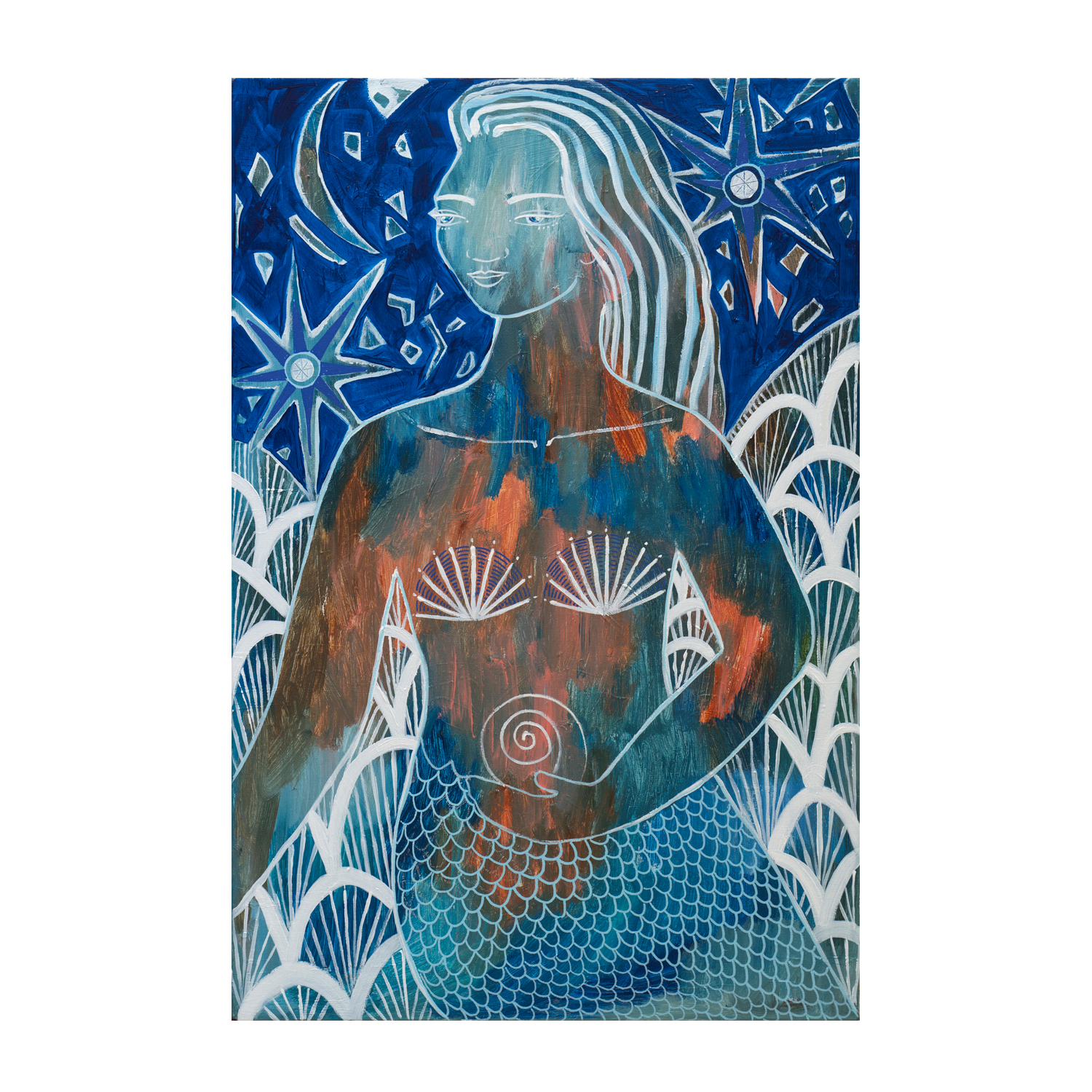 wall-art-print-canvas-poster-framed-Tamzen, Tanzanite Mermaid , By Amanda Skye-1