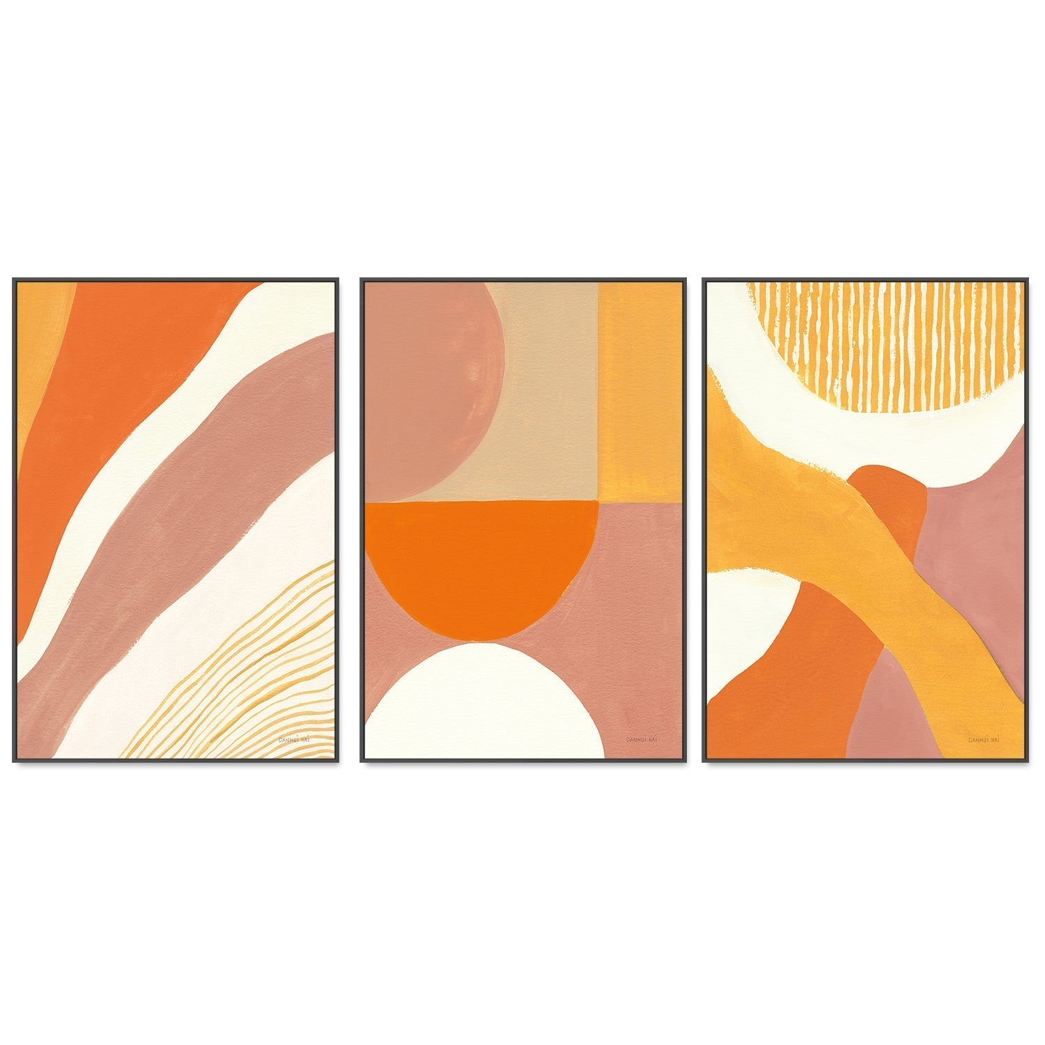 wall-art-print-canvas-poster-framed-Tangerine Dream, Style A, B & C, Set Of 3 , By Danhui Nai-GIOIA-WALL-ART