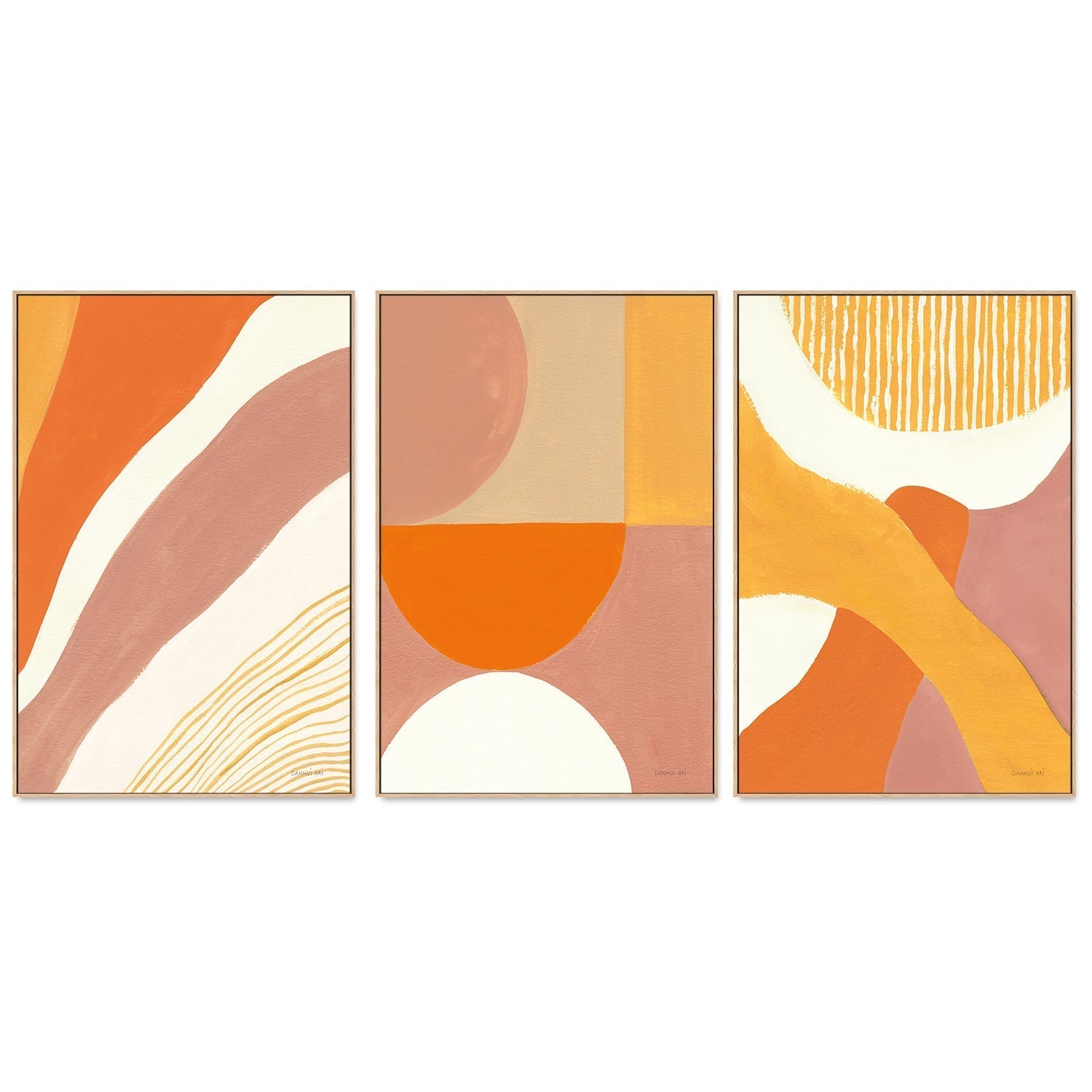 wall-art-print-canvas-poster-framed-Tangerine Dream, Style A, B & C, Set Of 3 , By Danhui Nai-GIOIA-WALL-ART