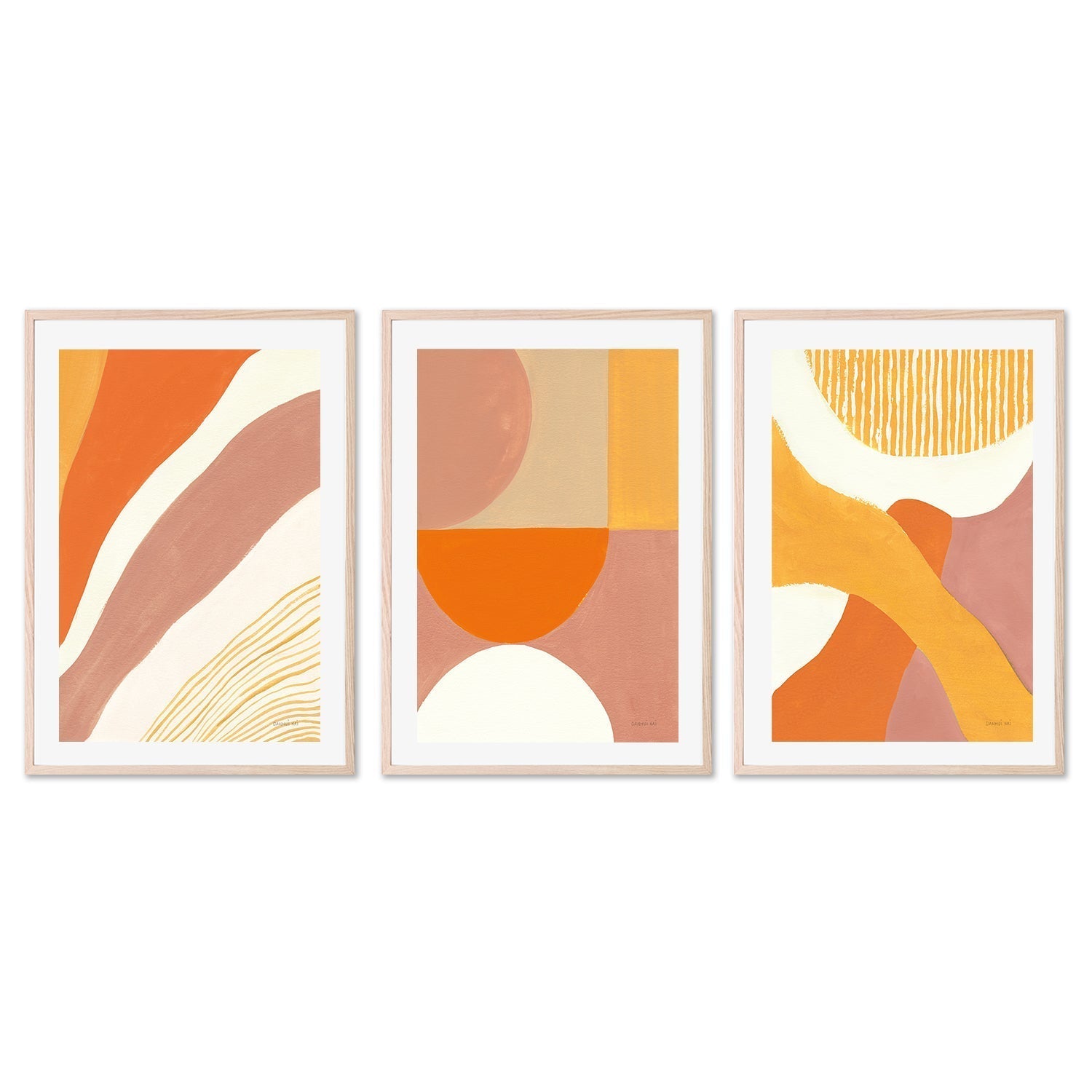 wall-art-print-canvas-poster-framed-Tangerine Dream, Style A, B & C, Set Of 3 , By Danhui Nai-GIOIA-WALL-ART