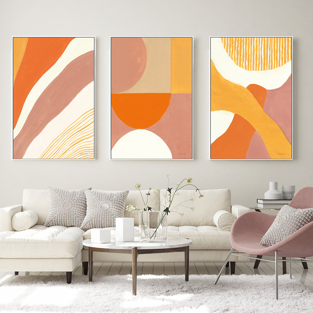 wall-art-print-canvas-poster-framed-Tangerine Dream, Style A, B & C, Set Of 3 , By Danhui Nai-GIOIA-WALL-ART