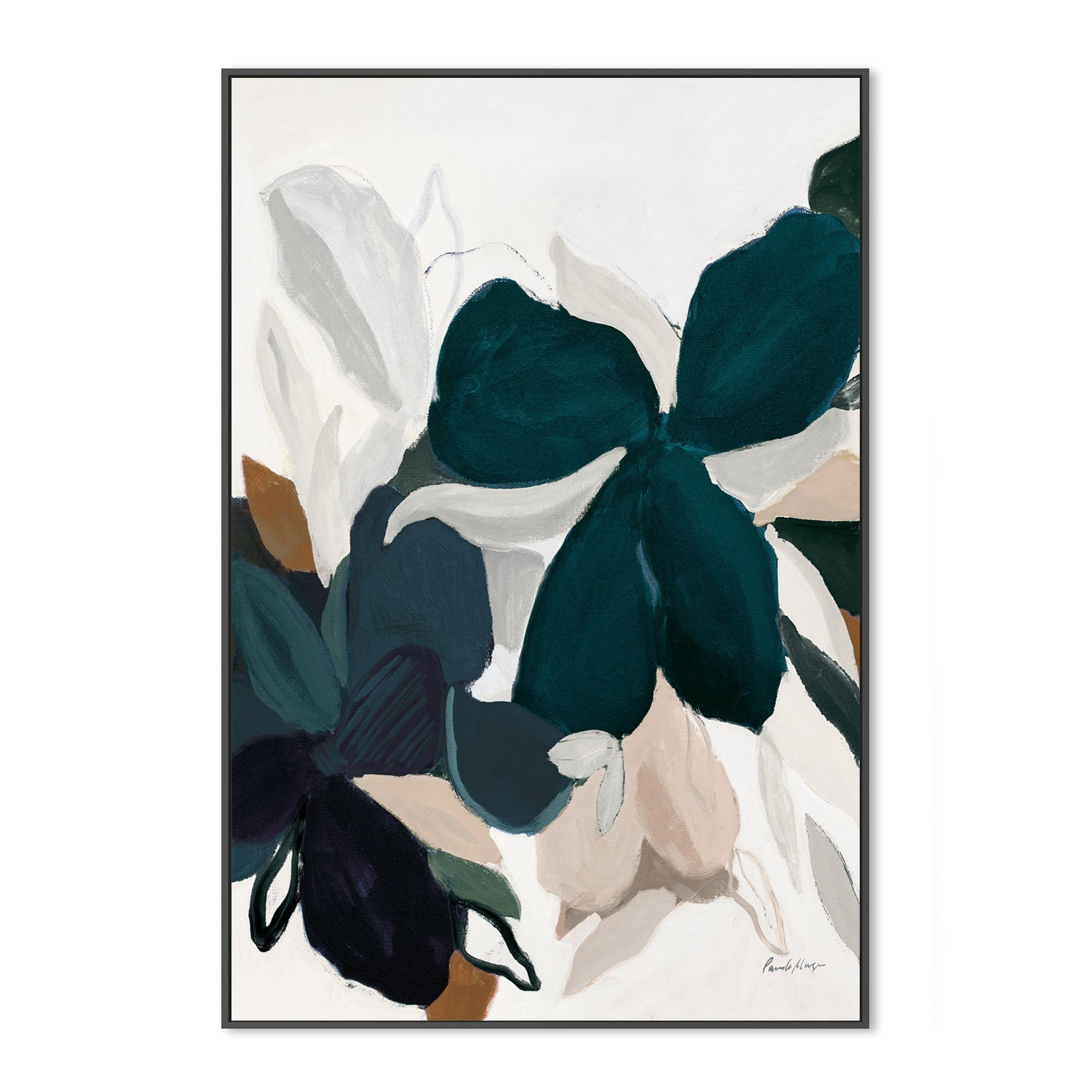 wall-art-print-canvas-poster-framed-Teal Botanical Flow , By Pamela Munger-GIOIA-WALL-ART