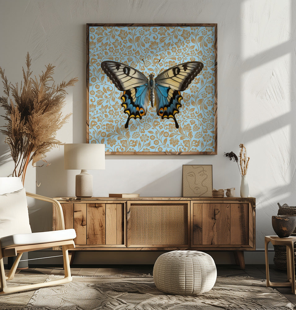 wall-art-print-canvas-poster-framed-Teal Butterfly , By Sue Skellern-4