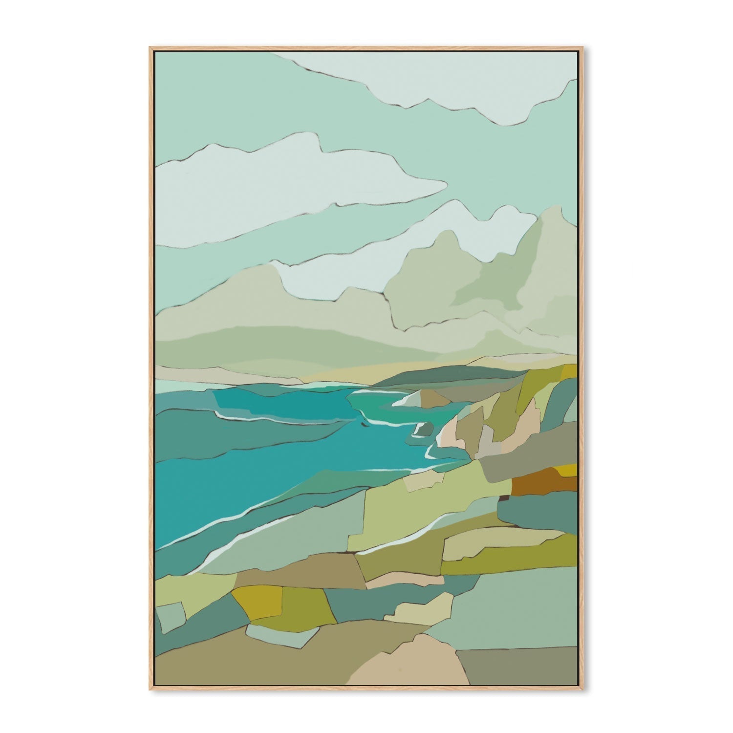 wall-art-print-canvas-poster-framed-Teal Tranquility , By Nikita Jariwala-GIOIA-WALL-ART