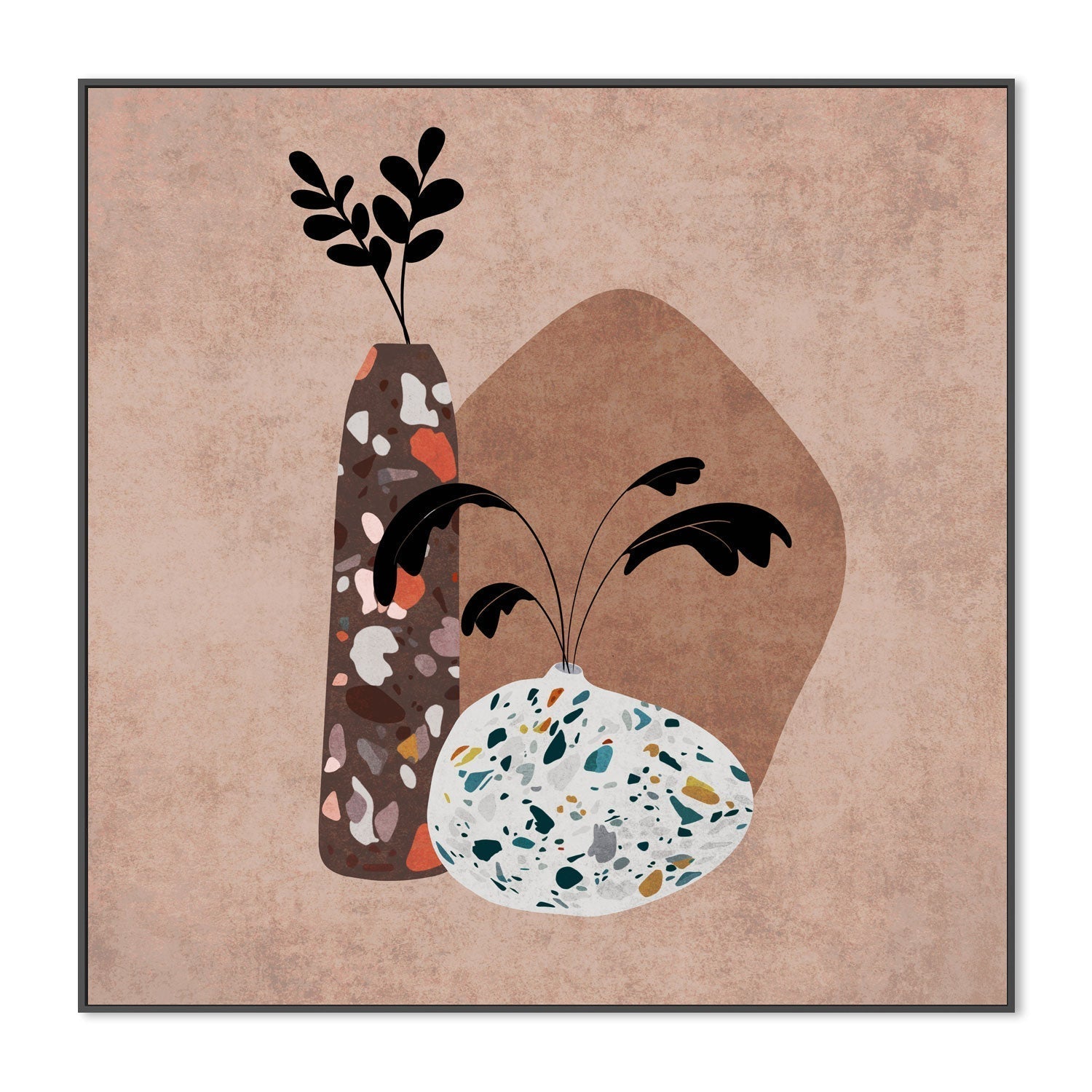 wall-art-print-canvas-poster-framed-Terazzo Vases, Style A , By Emel Tunaboylu-GIOIA-WALL-ART