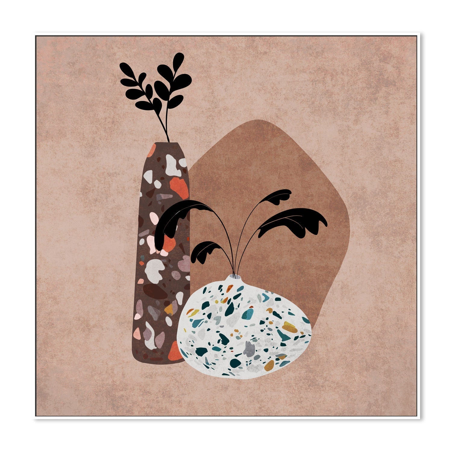 wall-art-print-canvas-poster-framed-Terazzo Vases, Style A , By Emel Tunaboylu-GIOIA-WALL-ART