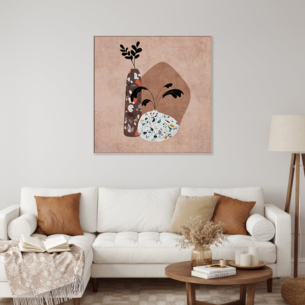 wall-art-print-canvas-poster-framed-Terazzo Vases, Style A , By Emel Tunaboylu-GIOIA-WALL-ART