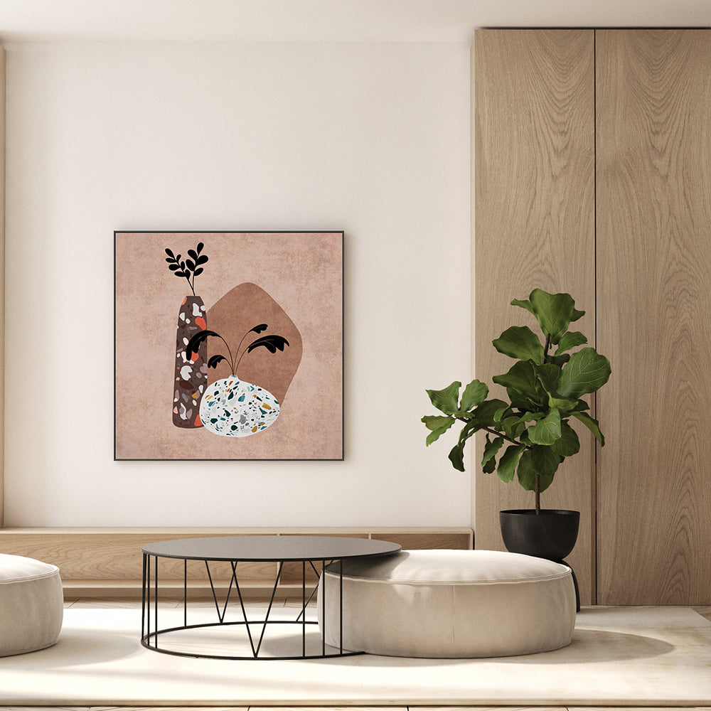 wall-art-print-canvas-poster-framed-Terazzo Vases, Style A , By Emel Tunaboylu-GIOIA-WALL-ART