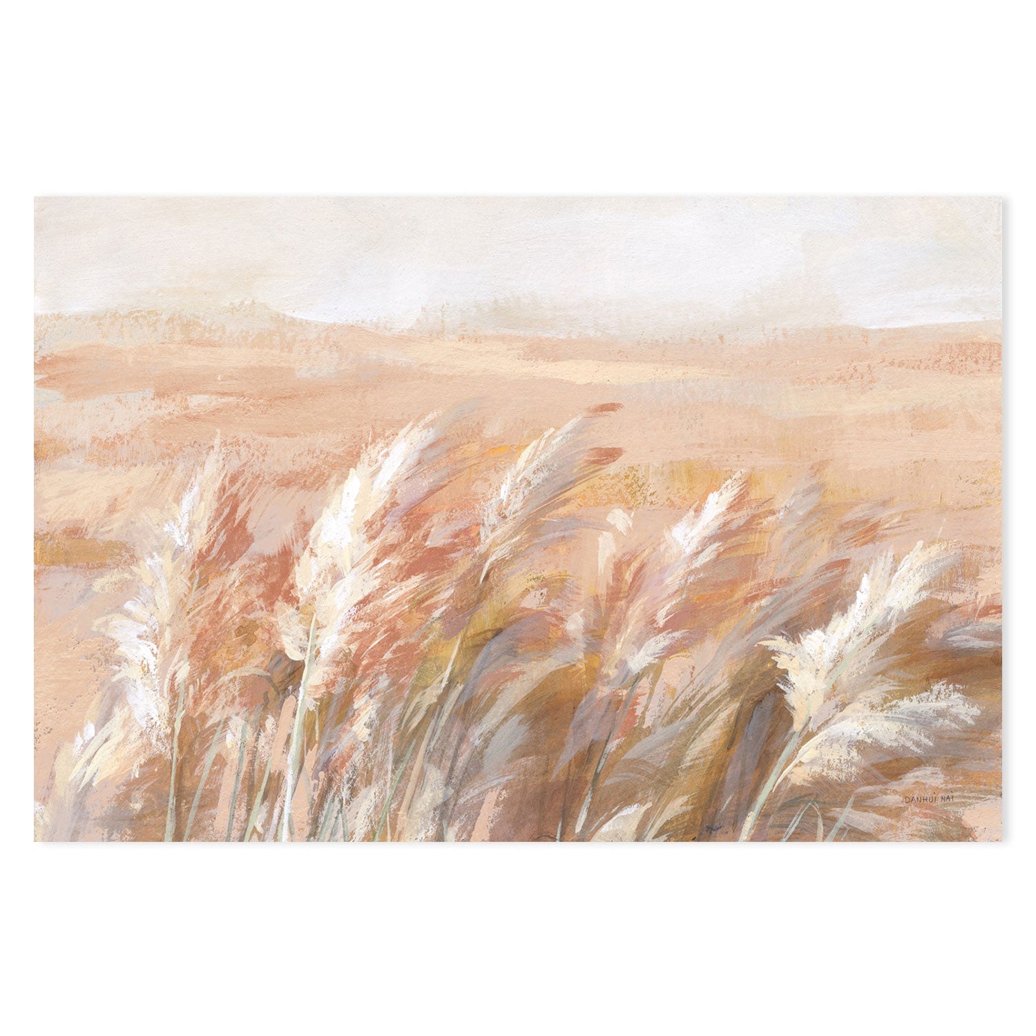 wall-art-print-canvas-poster-framed-Terracotta Prairie Grasses-by-Danhui Nai-Gioia Wall Art