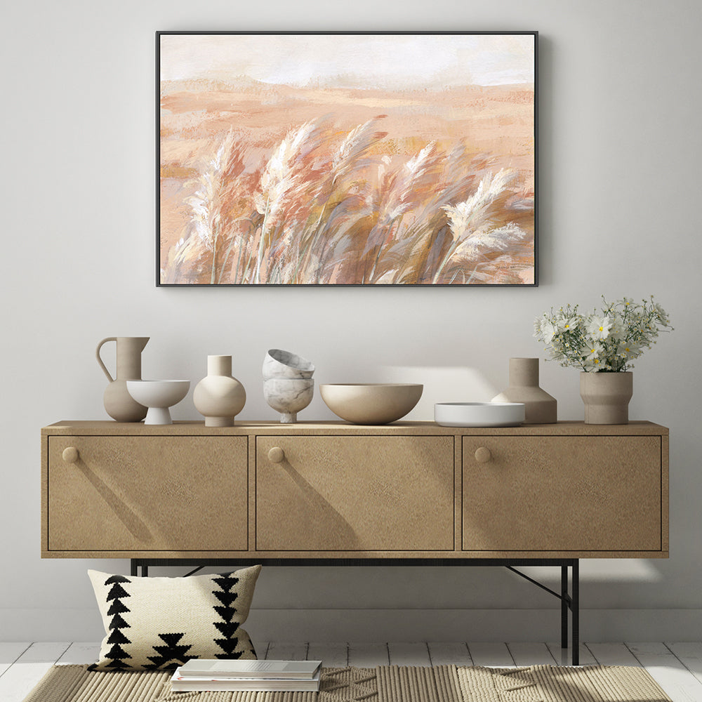 wall-art-print-canvas-poster-framed-Terracotta Prairie Grasses-by-Danhui Nai-Gioia Wall Art