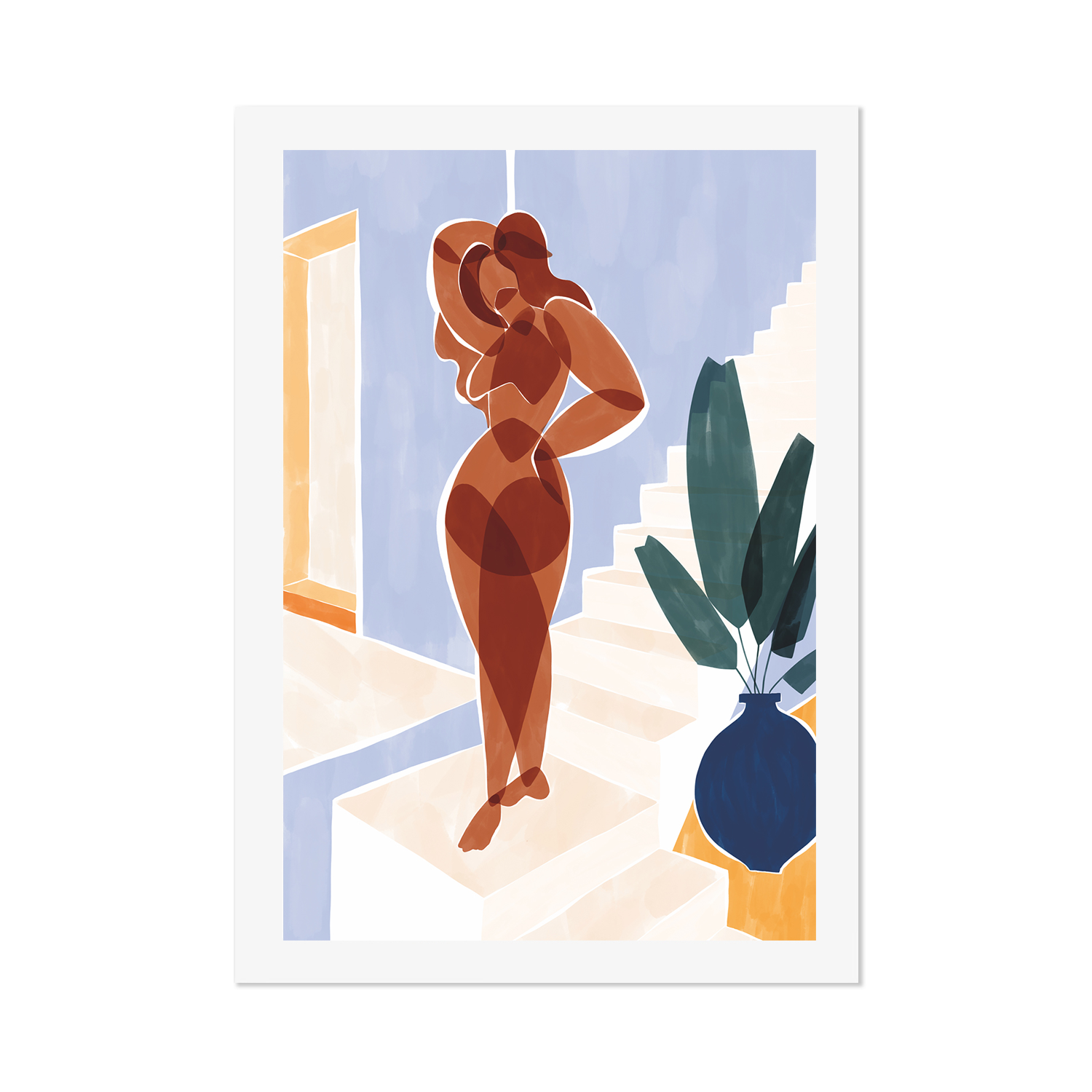 wall-art-print-canvas-poster-framed-Terracotta Woman , By Ivy Green Illustrations-GIOIA-WALL-ART