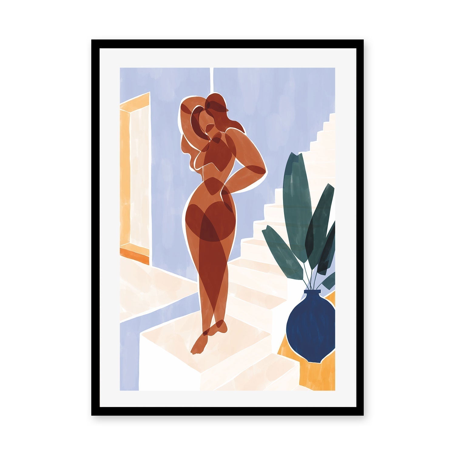 wall-art-print-canvas-poster-framed-Terracotta Woman , By Ivy Green Illustrations-GIOIA-WALL-ART