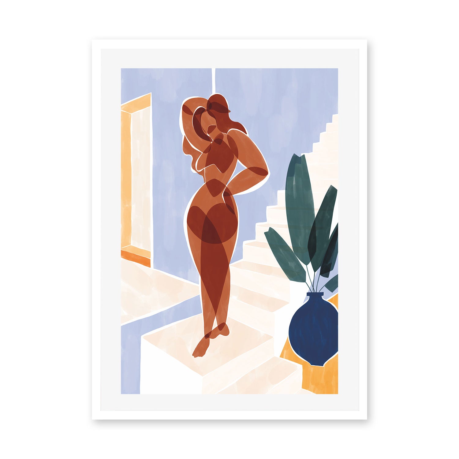 wall-art-print-canvas-poster-framed-Terracotta Woman , By Ivy Green Illustrations-GIOIA-WALL-ART