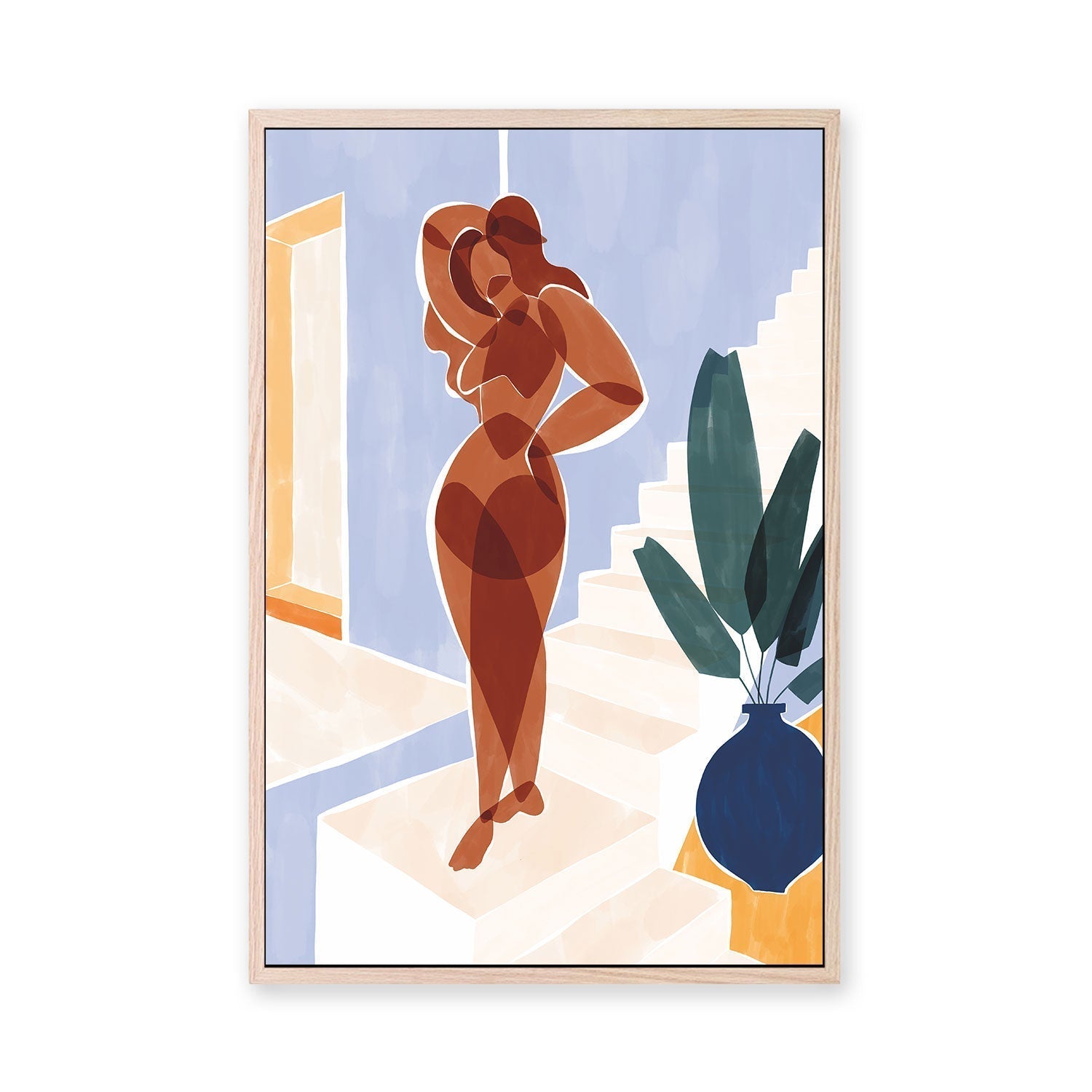 wall-art-print-canvas-poster-framed-Terracotta Woman , By Ivy Green Illustrations-GIOIA-WALL-ART