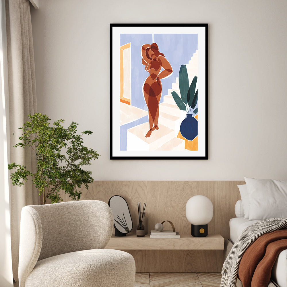 wall-art-print-canvas-poster-framed-Terracotta Woman , By Ivy Green Illustrations-GIOIA-WALL-ART