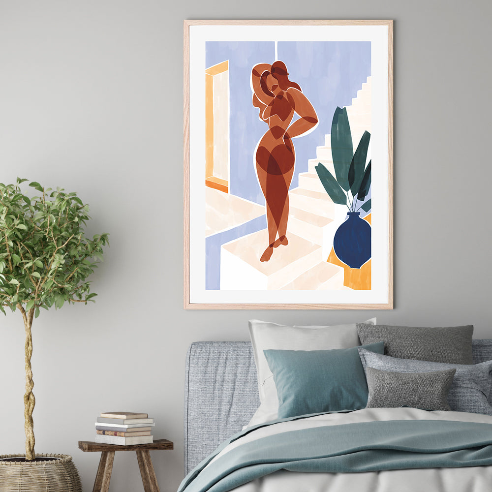 wall-art-print-canvas-poster-framed-Terracotta Woman , By Ivy Green Illustrations-GIOIA-WALL-ART