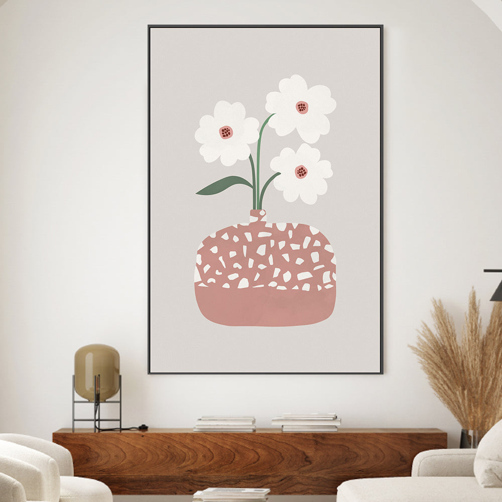 wall-art-print-canvas-poster-framed-Terrazzo Flowers , By Pictufy-2