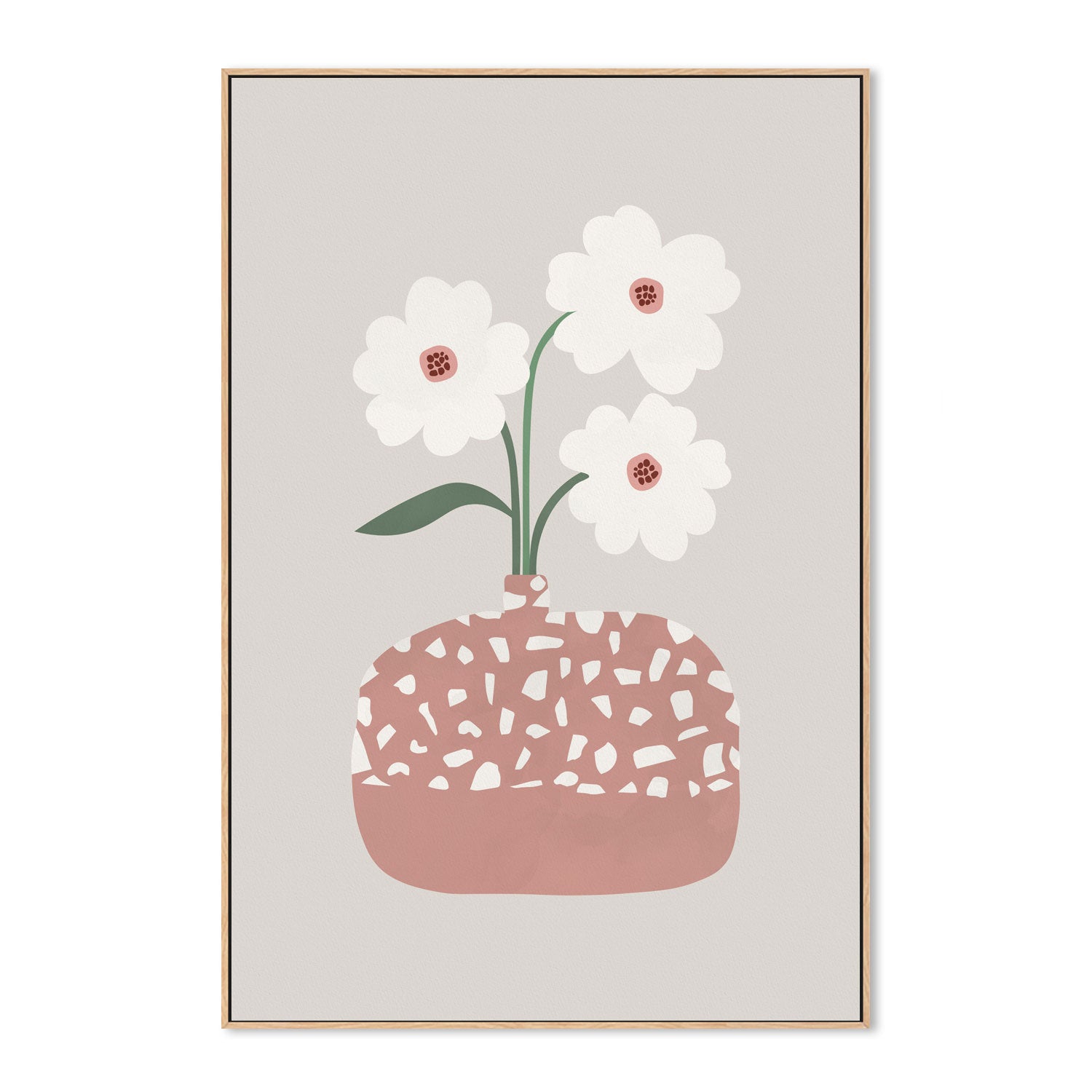 wall-art-print-canvas-poster-framed-Terrazzo Flowers , By Pictufy-4